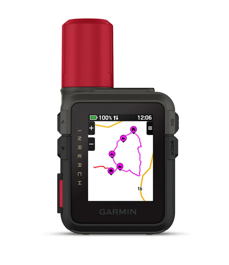Garmin inReach Mini 3 Plus showing a route on its colour map