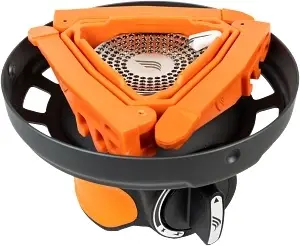 Jetboil Flash burner folded into its compact packed form