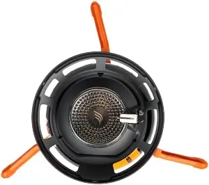 Top view of the Jetboil Flash burner and folding pot supports