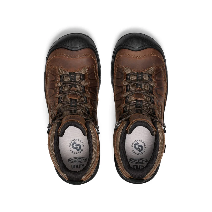 Top view of the KEEN Targhee IV Work boot showing the broad toe shape