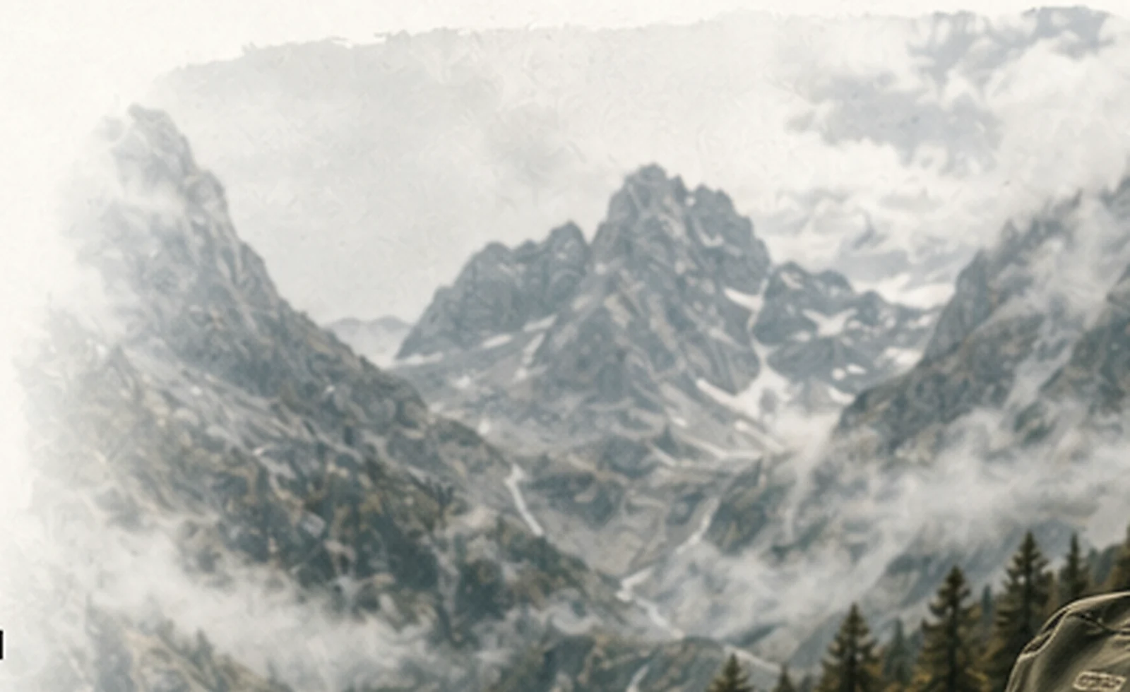 Mountain valley beneath high peaks