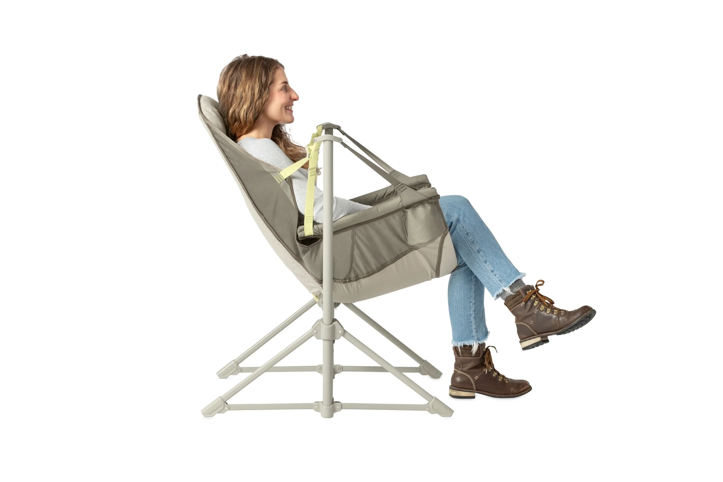 Side view of a person sitting upright in the Stargaze EVO-X
